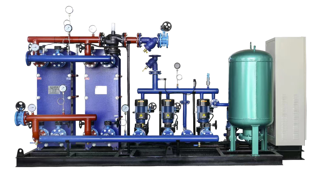 天津水-水板式換熱機組+補水系統